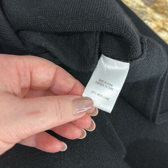 Theory Wool Black Knit V-neck Vest Sweater With Pockets Size L - Picture 5 of 10